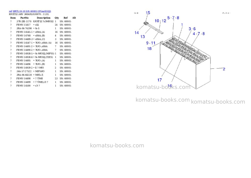 Komatsu mrtl10-10 s/n 60001-up Parts catalog cover Page 6 Komatsu mrtl10-10 s/n 60001-up Parts catalog cover Page 6