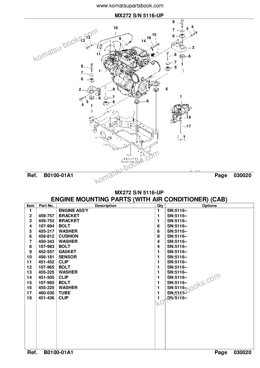 Komatsu mx272 s/n 5116-up Parts catalog cover Page 4