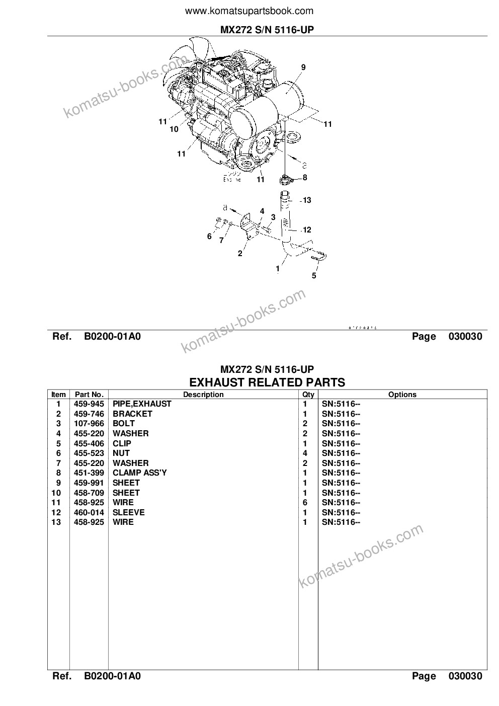 Komatsu mx272 s/n 5116-up Parts catalog cover Page 5
