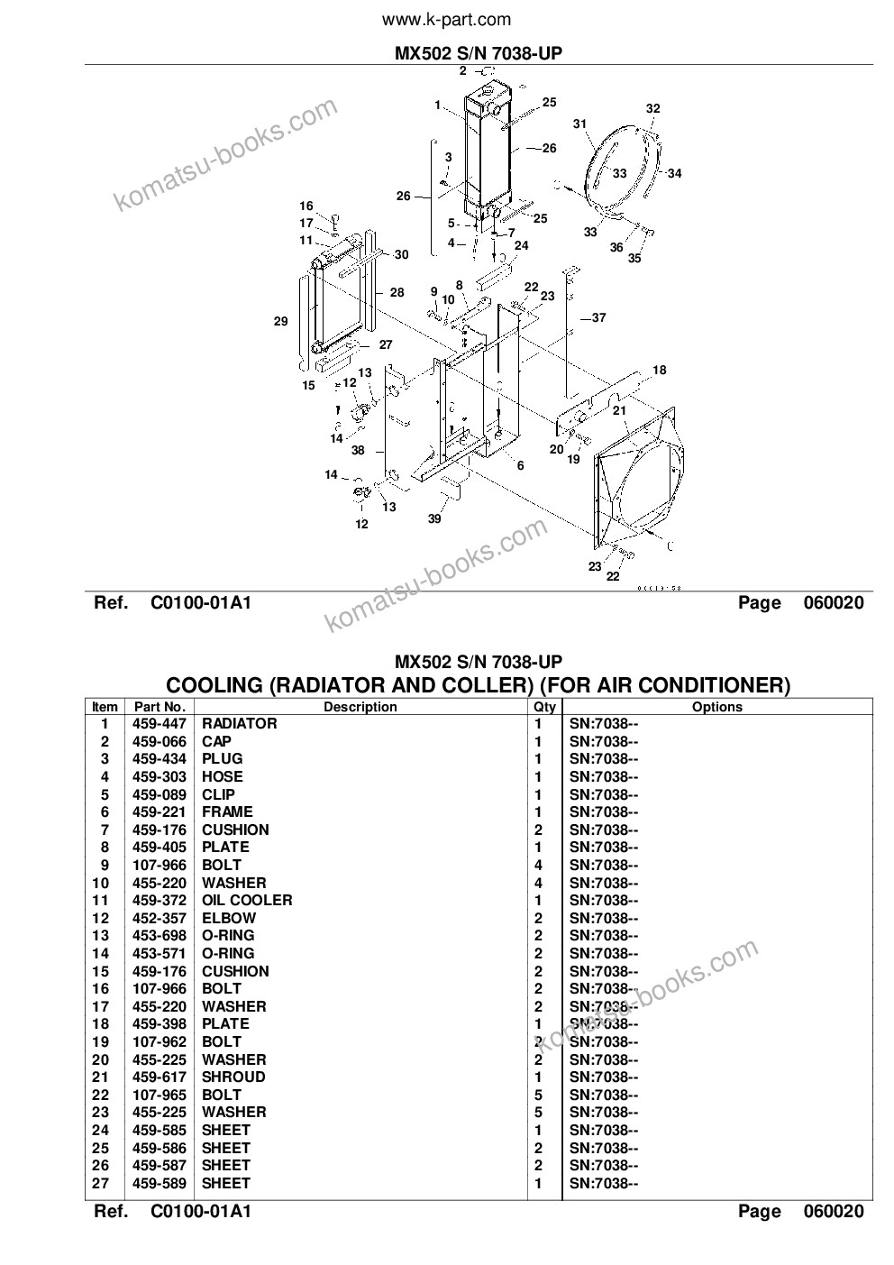 Komatsu mx502 s/n 7038-up Parts catalog cover Page 10