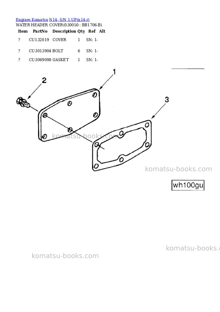 Komatsu N14- S/N 1-UP Parts catalog cover Page 4 Komatsu N14- S/N 1-UP Parts catalog cover Page 4