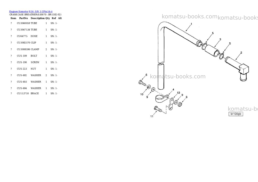 Komatsu N14- S/N 1-UP Parts catalog cover Page 6 Komatsu N14- S/N 1-UP Parts catalog cover Page 6