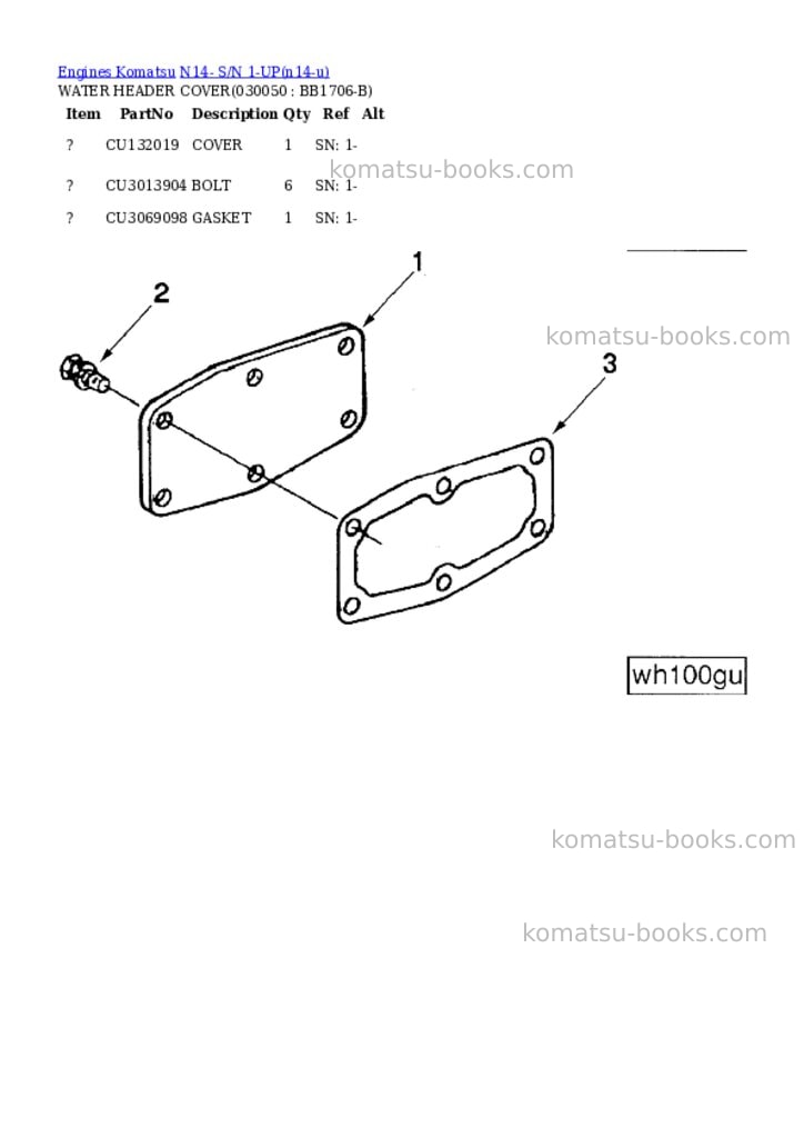 Komatsu n14- s/n 1-up Parts catalog cover Page 4 Komatsu n14- s/n 1-up Parts catalog cover Page 4