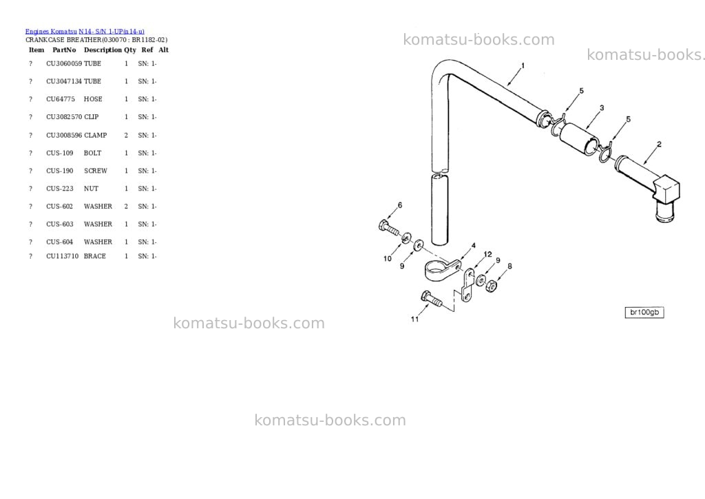 Komatsu n14- s/n 1-up Parts catalog cover Page 6 Komatsu n14- s/n 1-up Parts catalog cover Page 6