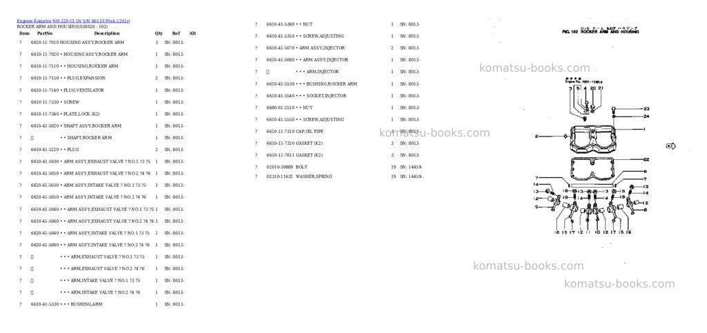 Komatsu nh-220-ci-1n s/n 8013-up Parts catalog cover Komatsu nh-220-ci-1n s/n 8013-up Parts catalog cover