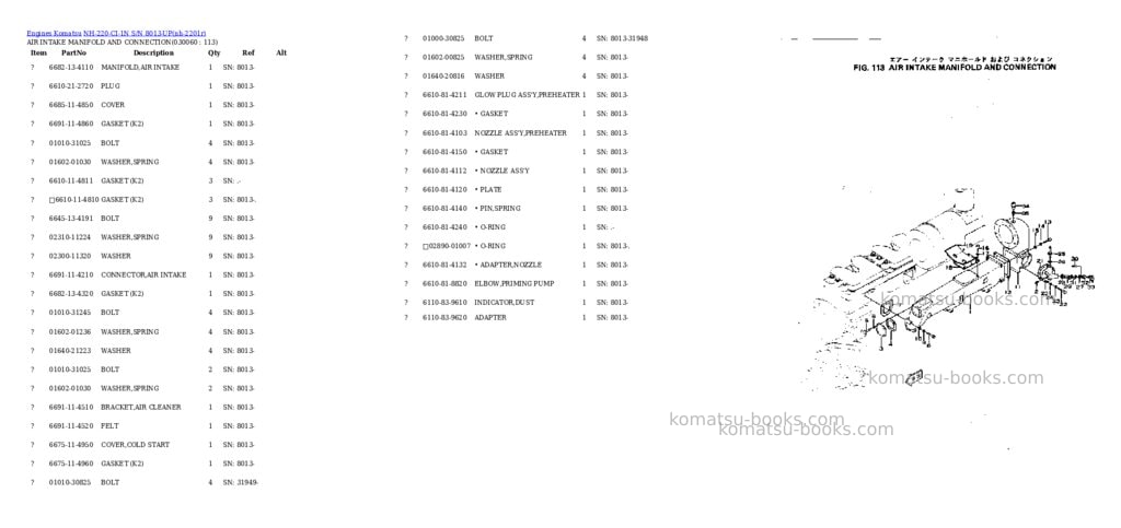 Komatsu nh-220-ci-1n s/n 8013-up Parts catalog cover Page 5 Komatsu nh-220-ci-1n s/n 8013-up Parts catalog cover Page 5