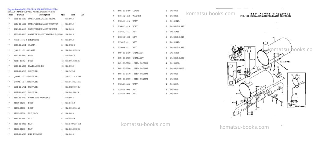 Komatsu nh-220-ci-1n s/n 8013-up Parts catalog cover Page 6 Komatsu nh-220-ci-1n s/n 8013-up Parts catalog cover Page 6