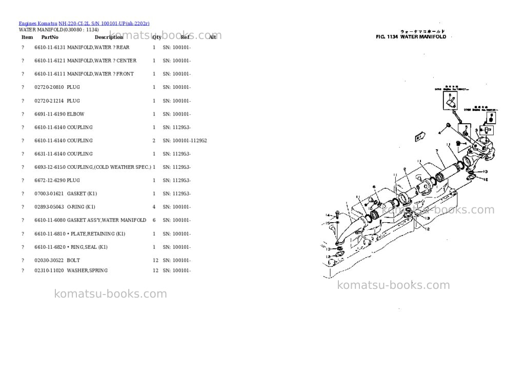 Komatsu NH-220-CI-2L S/N 100101-UP Parts catalog cover Page 7 Komatsu NH-220-CI-2L S/N 100101-UP Parts catalog cover Page 7