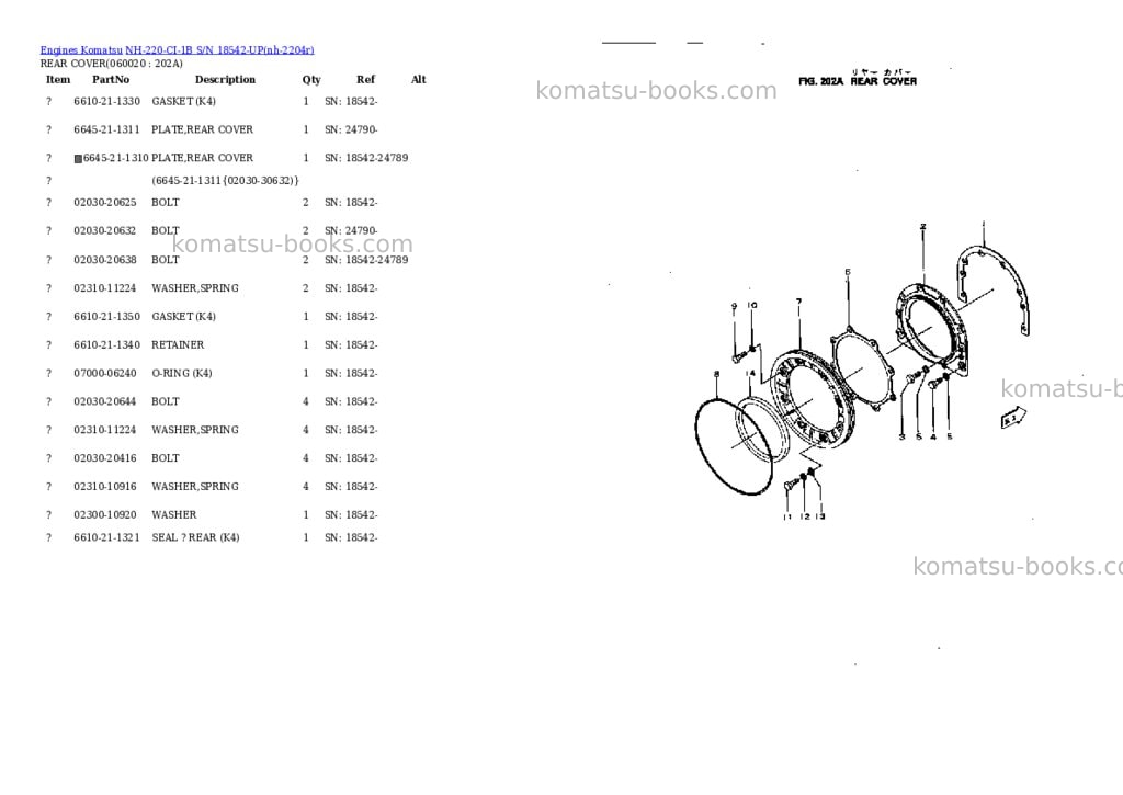 Komatsu nh-220-ci-1b s/n 18542-up Parts catalog cover Page 8 Komatsu nh-220-ci-1b s/n 18542-up Parts catalog cover Page 8