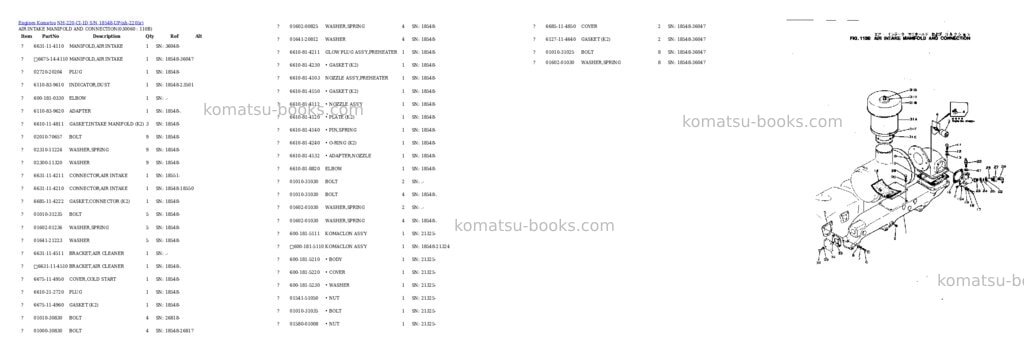Komatsu nh-220-ci-1d s/n 18548-up Parts catalog cover Page 5 Komatsu nh-220-ci-1d s/n 18548-up Parts catalog cover Page 5