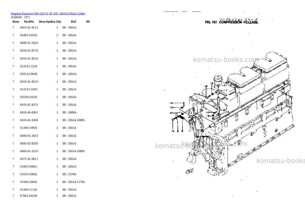 Komatsu nh-220-ci-1e s/n 18554-up Parts catalog cover Page 3 Komatsu nh-220-ci-1e s/n 18554-up Parts catalog cover Page 3