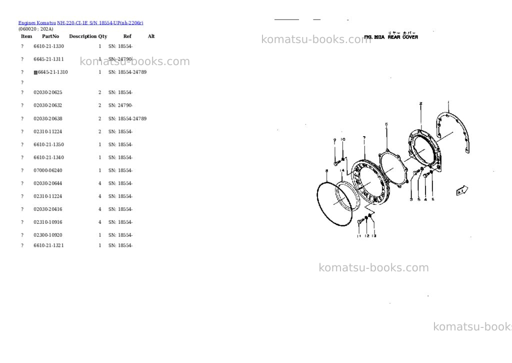 Komatsu nh-220-ci-1e s/n 18554-up Parts catalog cover Page 8 Komatsu nh-220-ci-1e s/n 18554-up Parts catalog cover Page 8