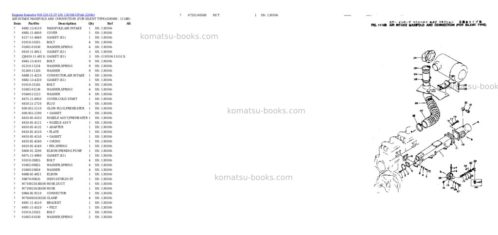 Komatsu nh-220-ci-2t s/n 130106-up Parts catalog cover Page 2
