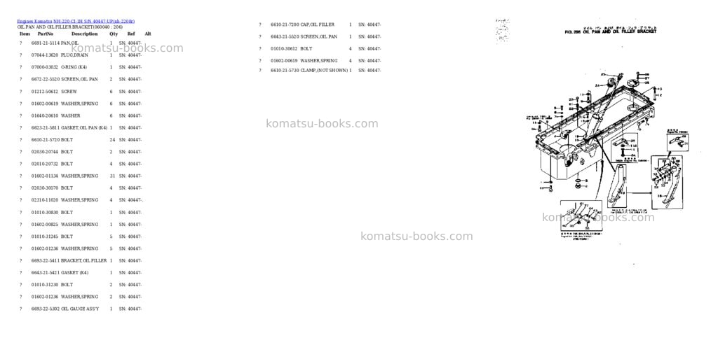 Komatsu nh-220-ci-1h s/n 40447-up Parts catalog cover Page 10