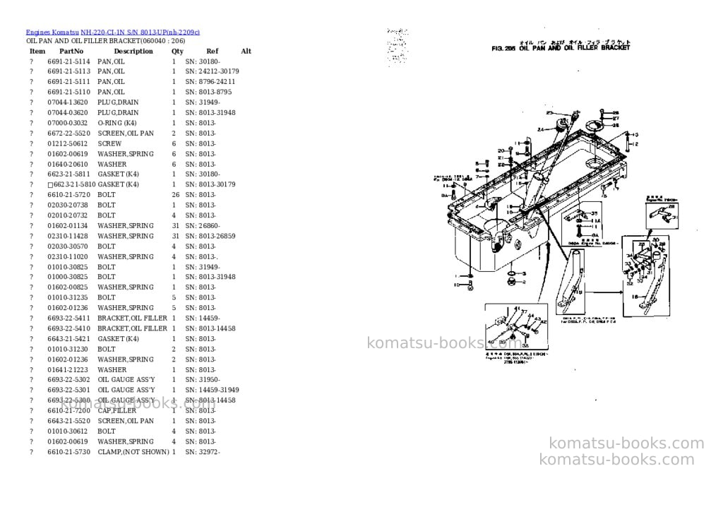 Komatsu NH-220-CI-1N S/N 8013-UP Parts catalog cover Page 10 Komatsu NH-220-CI-1N S/N 8013-UP Parts catalog cover Page 10