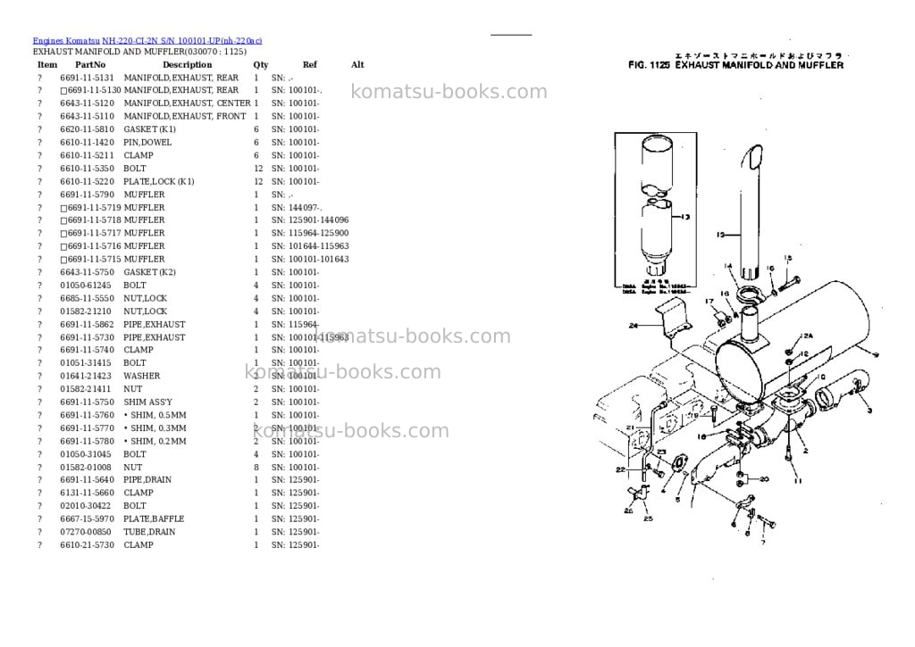 Komatsu NH-220-CI-2N S/N 100101-UP Parts catalog cover Page 6 Komatsu NH-220-CI-2N S/N 100101-UP Parts catalog cover Page 6