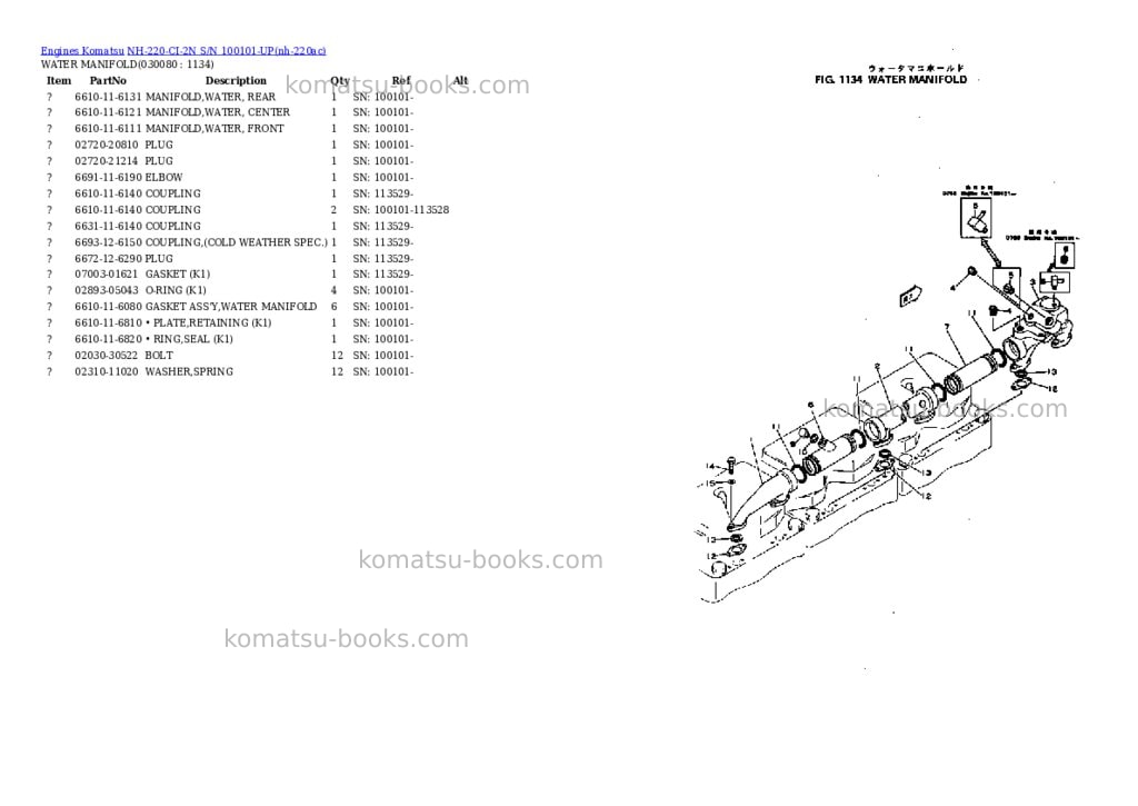 Komatsu NH-220-CI-2N S/N 100101-UP Parts catalog cover Page 7 Komatsu NH-220-CI-2N S/N 100101-UP Parts catalog cover Page 7