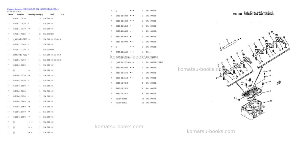 Komatsu nh-220-ci-2d s/n 100101-up Parts catalog cover Komatsu nh-220-ci-2d s/n 100101-up Parts catalog cover