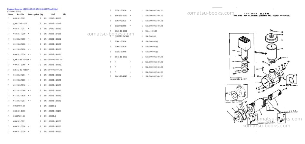 Komatsu nh-220-ci-2d s/n 100101-up Parts catalog cover Page 5 Komatsu nh-220-ci-2d s/n 100101-up Parts catalog cover Page 5