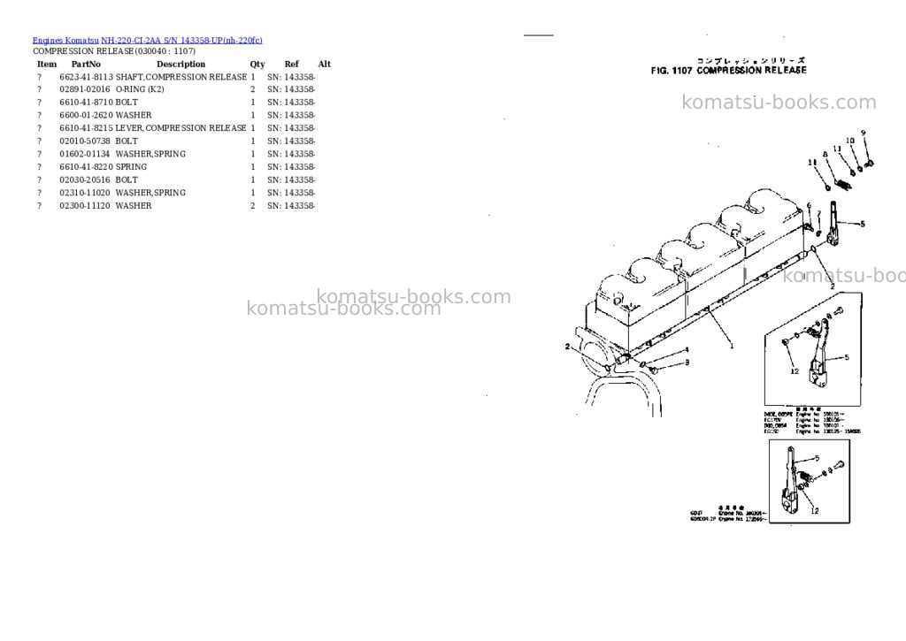 Komatsu NH-220-CI-2AA S/N 143358-UP Parts catalog cover Page 3 Komatsu NH-220-CI-2AA S/N 143358-UP Parts catalog cover Page 3