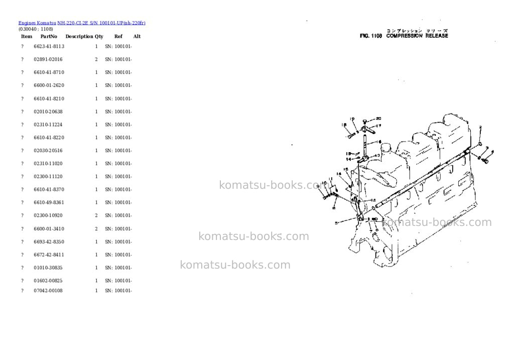 Komatsu nh-220-ci-2e s/n 100101-up Parts catalog cover Page 3 Komatsu nh-220-ci-2e s/n 100101-up Parts catalog cover Page 3