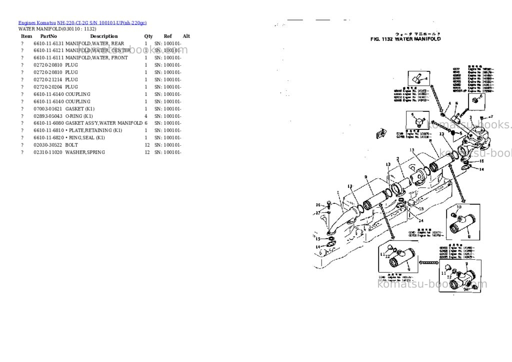 Komatsu NH-220-CI-2G S/N 100101-UP Parts catalog cover Page 10 Komatsu NH-220-CI-2G S/N 100101-UP Parts catalog cover Page 10