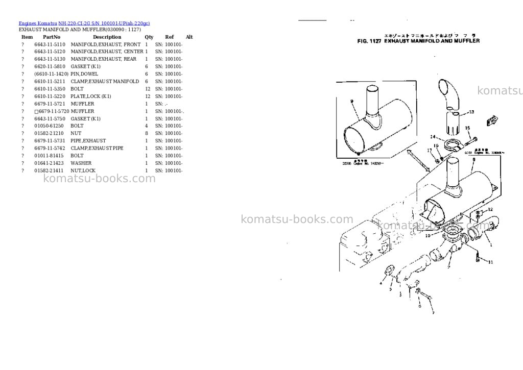 Komatsu NH-220-CI-2G S/N 100101-UP Parts catalog cover Page 8 Komatsu NH-220-CI-2G S/N 100101-UP Parts catalog cover Page 8
