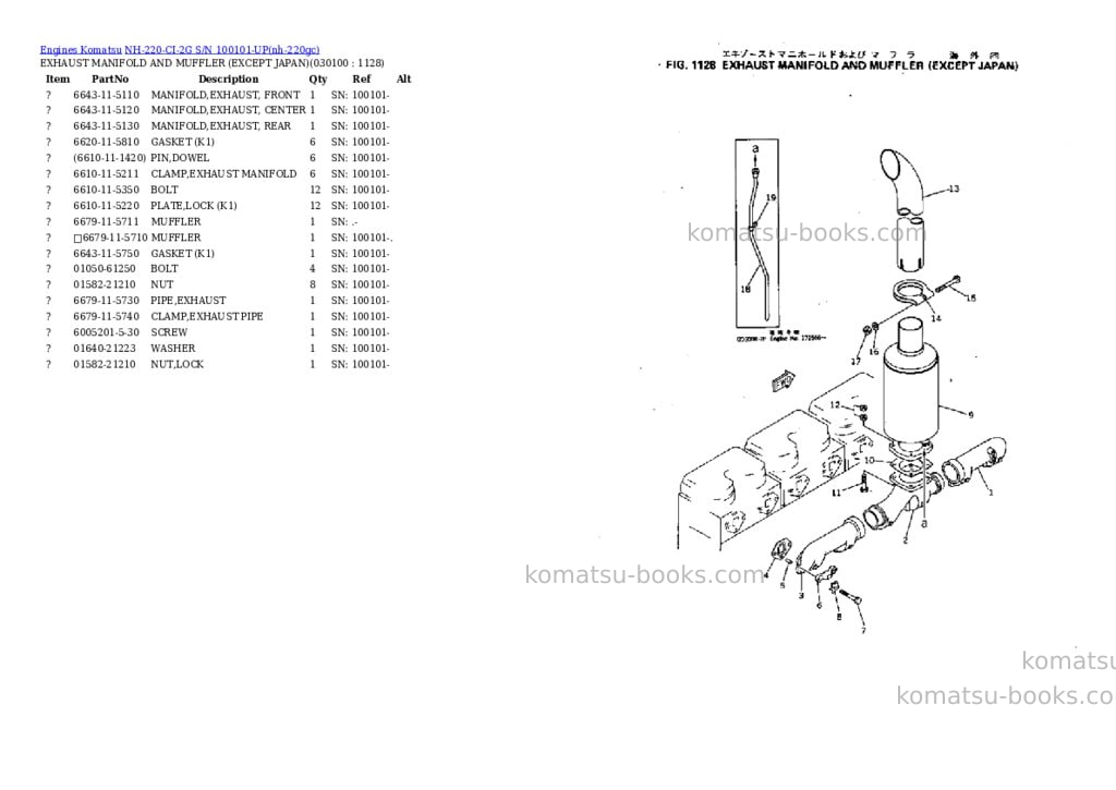 Komatsu NH-220-CI-2G S/N 100101-UP Parts catalog cover Page 9 Komatsu NH-220-CI-2G S/N 100101-UP Parts catalog cover Page 9