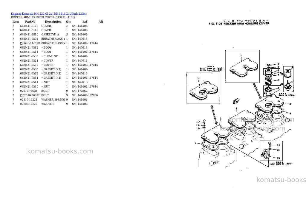 Komatsu nh-220-ci-2v s/n 141402-up Parts catalog cover Page 2 Komatsu nh-220-ci-2v s/n 141402-up Parts catalog cover Page 2