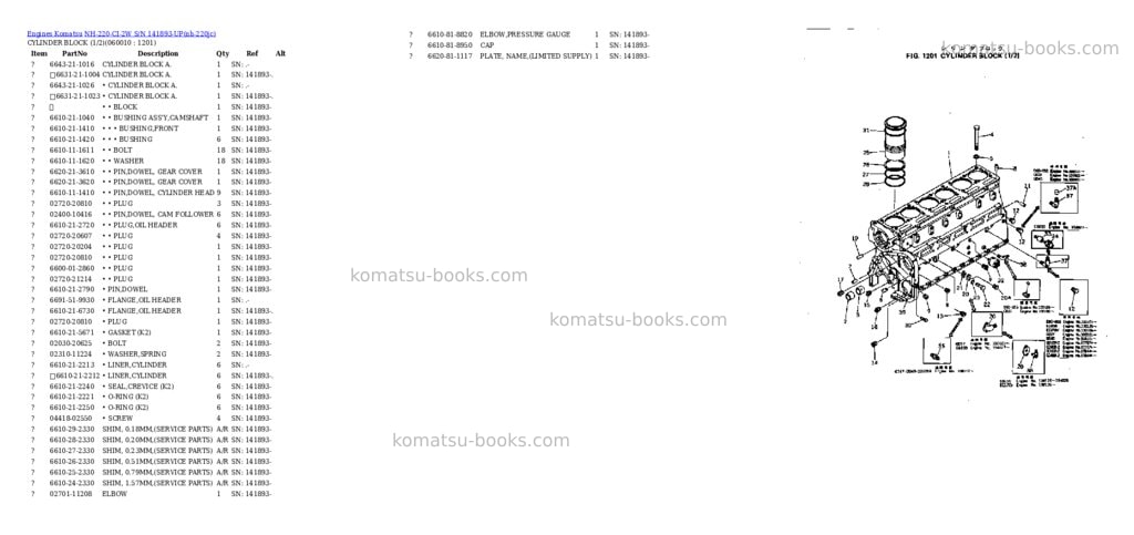 Komatsu nh-220-ci-2w s/n 141893-up Parts catalog cover Page 9