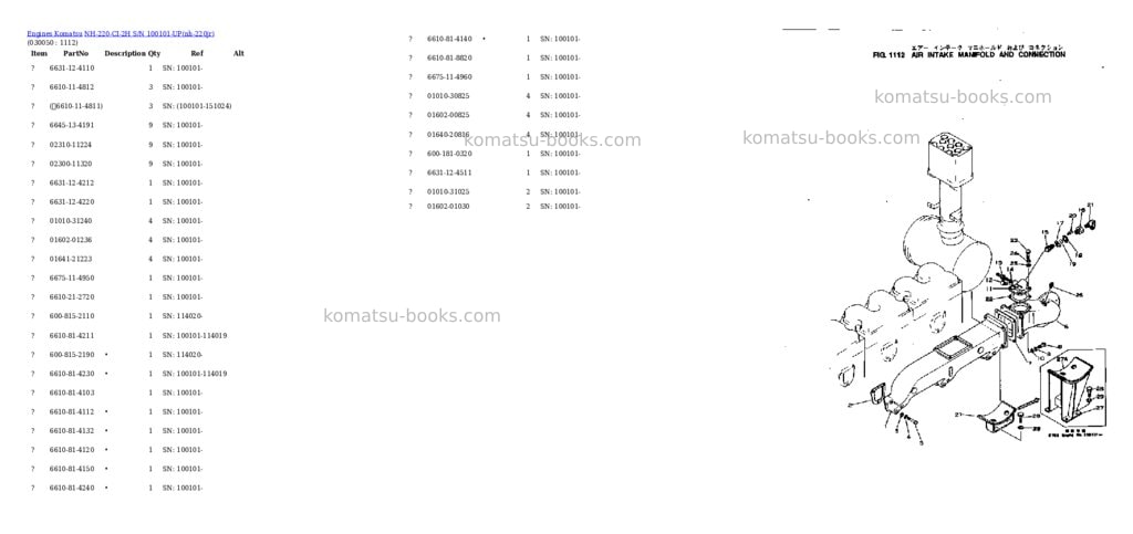 Komatsu NH-220-CI-2H S/N 100101-UP Parts catalog cover Page 4 Komatsu NH-220-CI-2H S/N 100101-UP Parts catalog cover Page 4