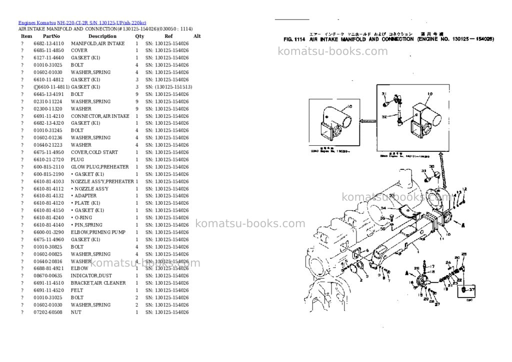 Komatsu nh-220-ci-2r s/n 130125-up Parts catalog cover Page 4