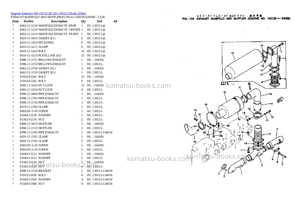 Komatsu nh-220-ci-2r s/n 130125-up Parts catalog cover Page 8
