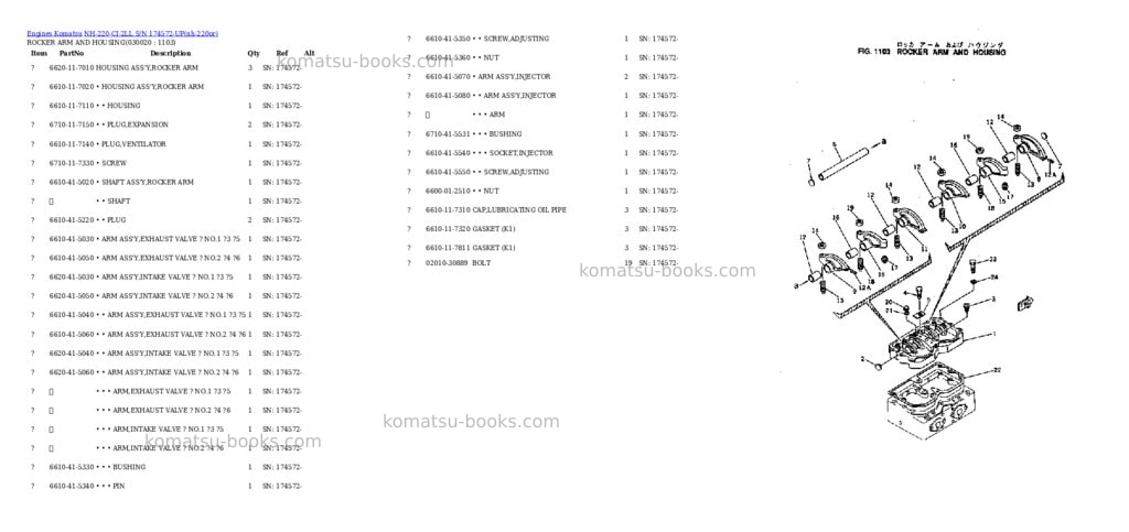 Komatsu NH-220-CI-2LL S/N 174572-UP Parts catalog cover Komatsu NH-220-CI-2LL S/N 174572-UP Parts catalog cover