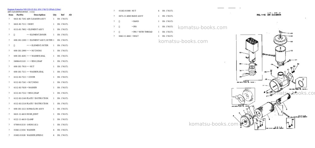 Komatsu NH-220-CI-2LL S/N 174572-UP Parts catalog cover Page 4 Komatsu NH-220-CI-2LL S/N 174572-UP Parts catalog cover Page 4