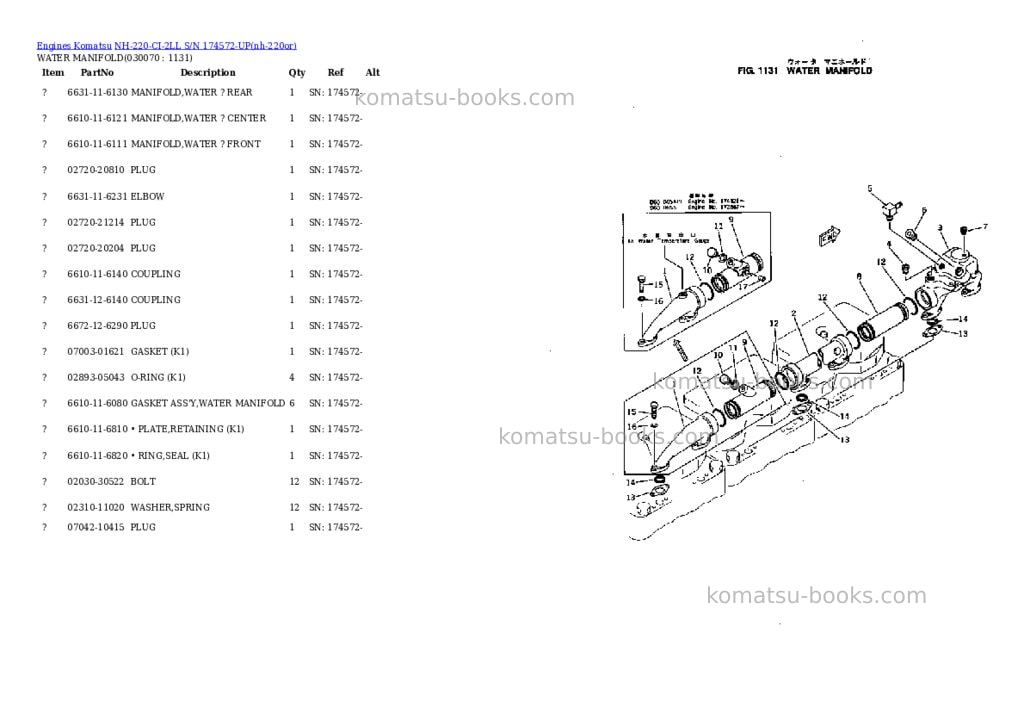 Komatsu NH-220-CI-2LL S/N 174572-UP Parts catalog cover Page 6 Komatsu NH-220-CI-2LL S/N 174572-UP Parts catalog cover Page 6
