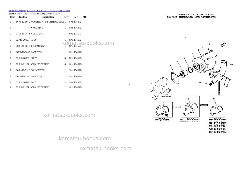 Komatsu NH-220-CI-2LL S/N 174572-UP Parts catalog cover Page 7 Komatsu NH-220-CI-2LL S/N 174572-UP Parts catalog cover Page 7