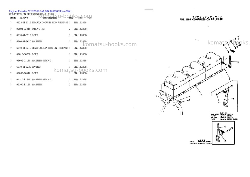 Komatsu nh-220-ci-2aa s/n 143358-up Parts catalog cover Page 3 Komatsu nh-220-ci-2aa s/n 143358-up Parts catalog cover Page 3
