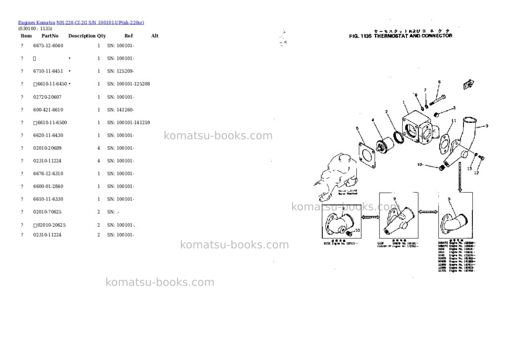 Komatsu nh-220-ci-2g s/n 100101-up Parts catalog cover Page 9 Komatsu nh-220-ci-2g s/n 100101-up Parts catalog cover Page 9