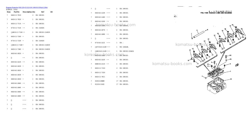 Komatsu nh-220-ci-2q s/n 100101-up Parts catalog cover Komatsu nh-220-ci-2q s/n 100101-up Parts catalog cover