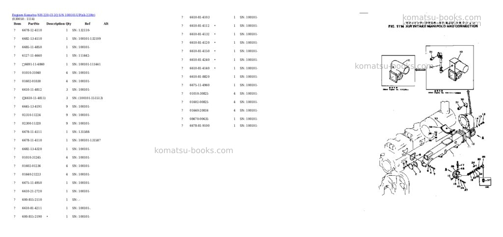 Komatsu nh-220-ci-2q s/n 100101-up Parts catalog cover Page 4 Komatsu nh-220-ci-2q s/n 100101-up Parts catalog cover Page 4