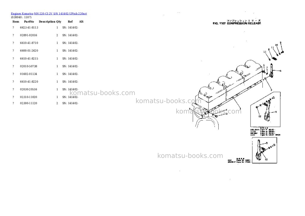 Komatsu NH-220-CI-2V S/N 141402-UP Parts catalog cover Page 3 Komatsu NH-220-CI-2V S/N 141402-UP Parts catalog cover Page 3