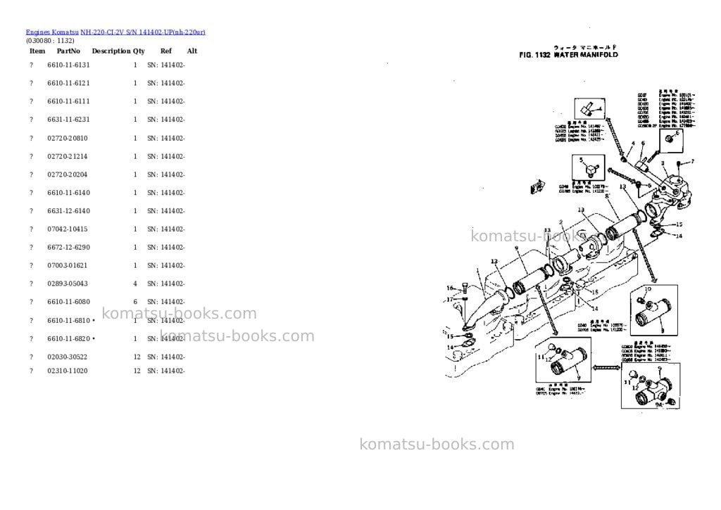 Komatsu NH-220-CI-2V S/N 141402-UP Parts catalog cover Page 7 Komatsu NH-220-CI-2V S/N 141402-UP Parts catalog cover Page 7
