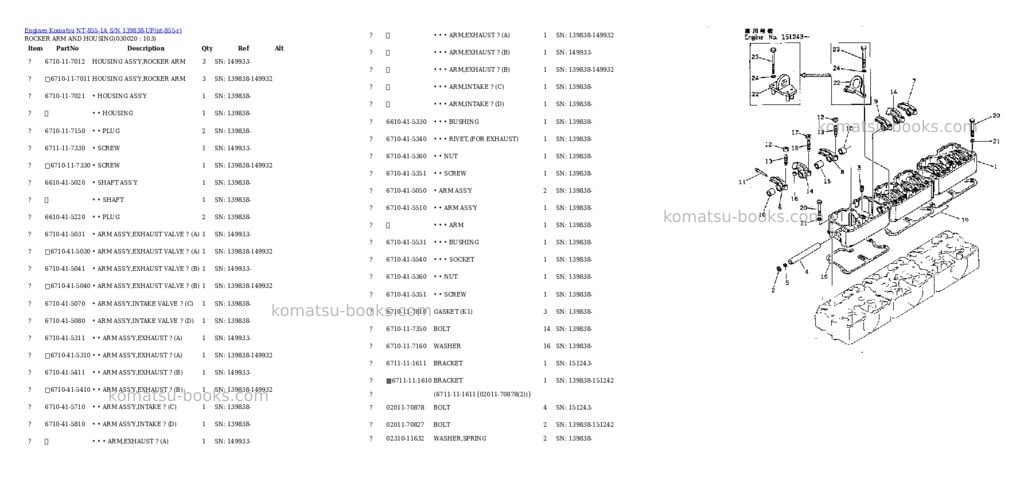 Komatsu nt-855-1a s/n 139838-up Parts catalog cover Komatsu nt-855-1a s/n 139838-up Parts catalog cover