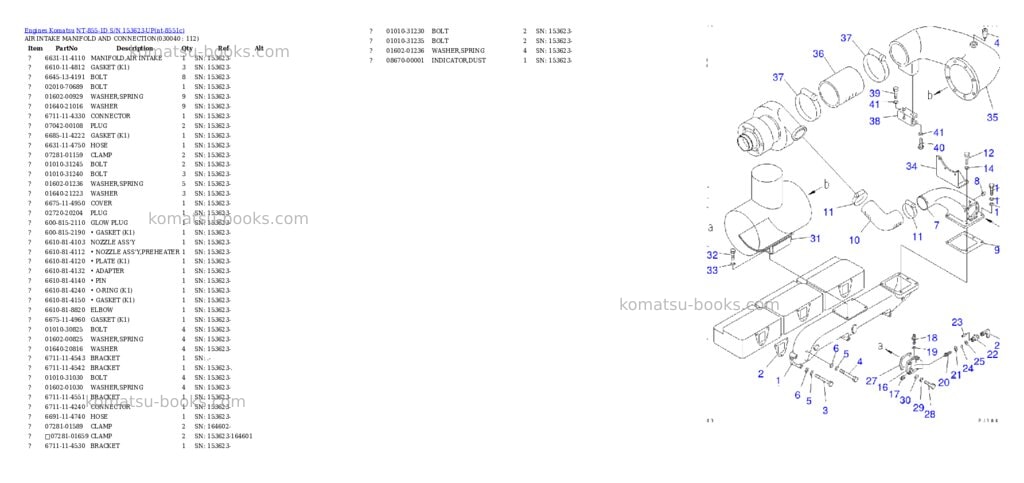 Komatsu NT-855-1D S/N 153623-UP Parts catalog cover Page 3 Komatsu NT-855-1D S/N 153623-UP Parts catalog cover Page 3
