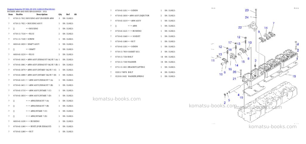 Komatsu nt-855-1d s/n 153623-up Parts catalog cover Komatsu nt-855-1d s/n 153623-up Parts catalog cover