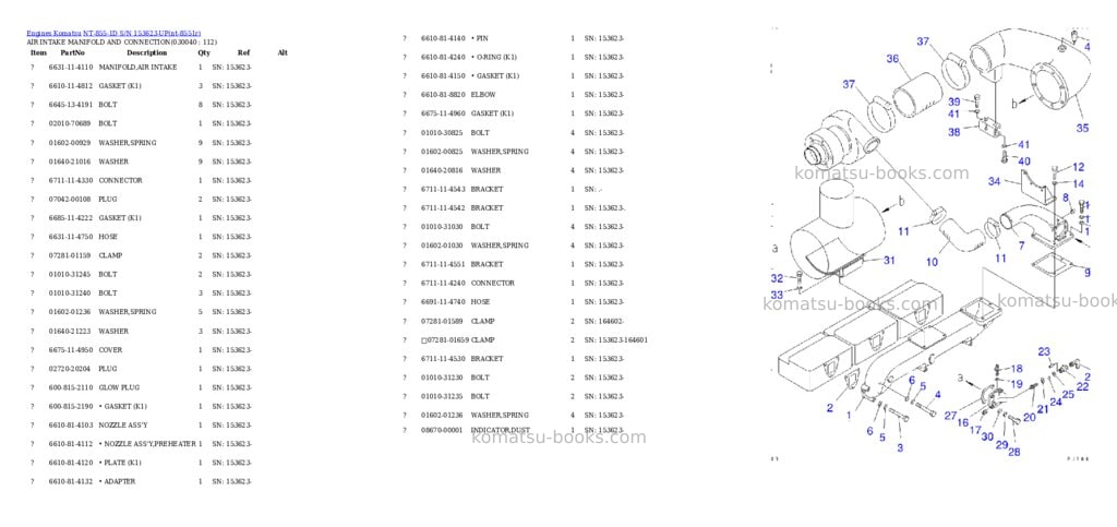 Komatsu nt-855-1d s/n 153623-up Parts catalog cover Page 3 Komatsu nt-855-1d s/n 153623-up Parts catalog cover Page 3