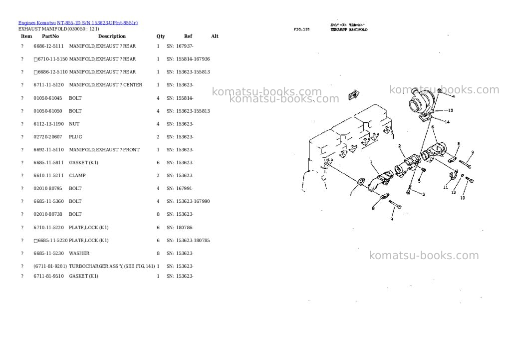Komatsu nt-855-1d s/n 153623-up Parts catalog cover Page 4 Komatsu nt-855-1d s/n 153623-up Parts catalog cover Page 4