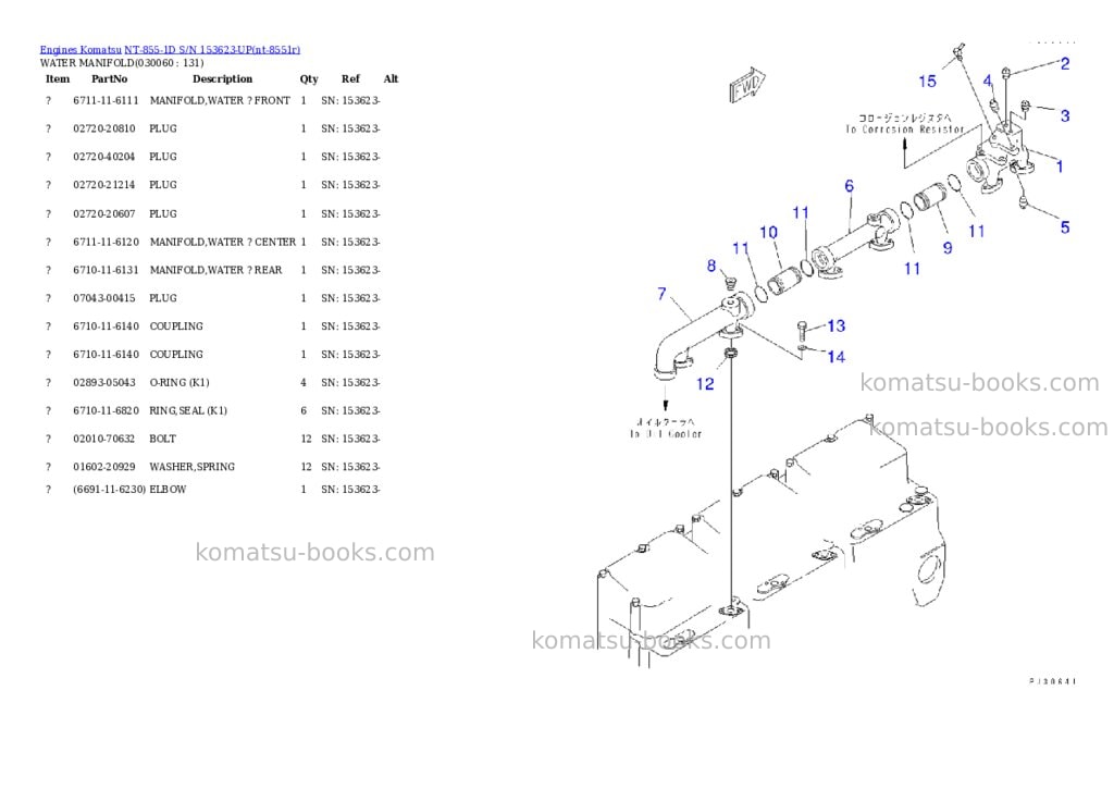 Komatsu nt-855-1d s/n 153623-up Parts catalog cover Page 5 Komatsu nt-855-1d s/n 153623-up Parts catalog cover Page 5
