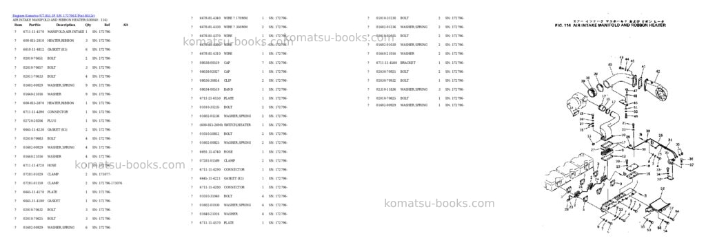 Komatsu nt-855-1f s/n 172796-up Parts catalog cover Page 3 Komatsu nt-855-1f s/n 172796-up Parts catalog cover Page 3